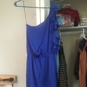 Blue one shoulder  dress